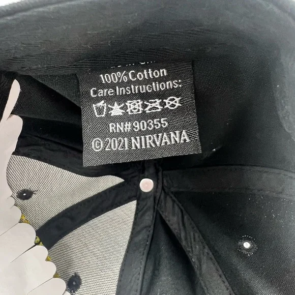 Nirvana Snapback Hat Cap Black Smiley Face Logo Licensed 2021 - Picture 10 of 11